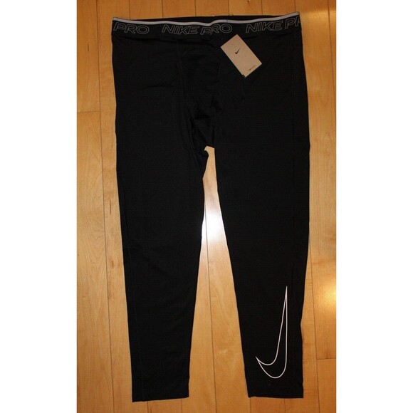 NWT‎ Nike Pro Dri-FIT 3/4 Length Training Men's Leggings Black - Picture 5 of 5